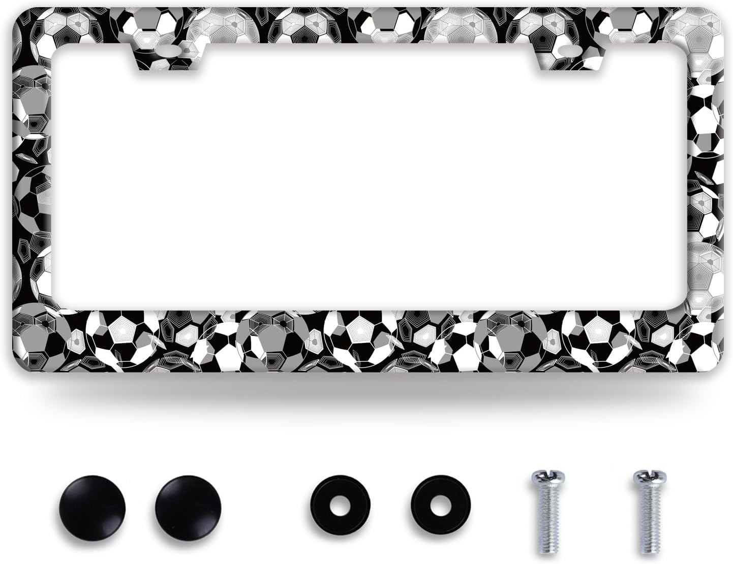 Personalise Soccer Ball Pattern License Plate Frame Funny License Plate Auto Accessories License Plate Holder 6x12 Inch