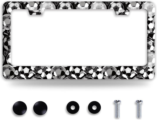 Personalise Soccer Ball Pattern License Plate Frame Funny License Plate Auto Accessories License Plate Holder 6x12 Inch