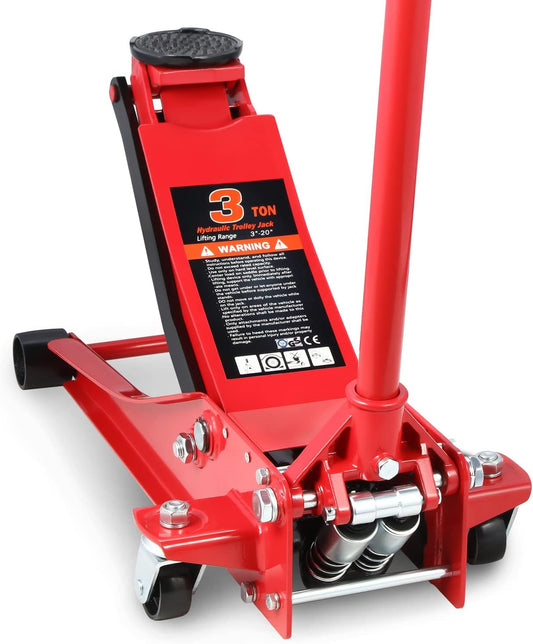 DNA MOTORING TOOLS-00235 Low Profile Hydraulic Trolley Service/Floor Jack, 3 Ton (6000 lbs) Capacity, Lifting Range 3"-20"