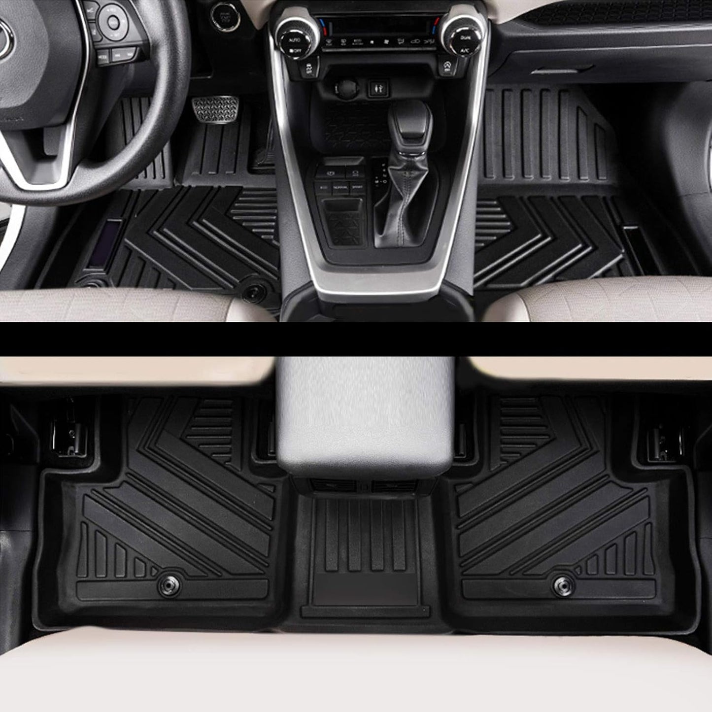 Vanseno Compatible for 2019-2025 Toyota Rav 4 Floor Mats & Cargo Liners Car Trunk Mats Rubber Mat All-Weather Protection for 2019 2020 2021 2022 2023 2024 2025 Rav 4 Accessories (No Hybrid)