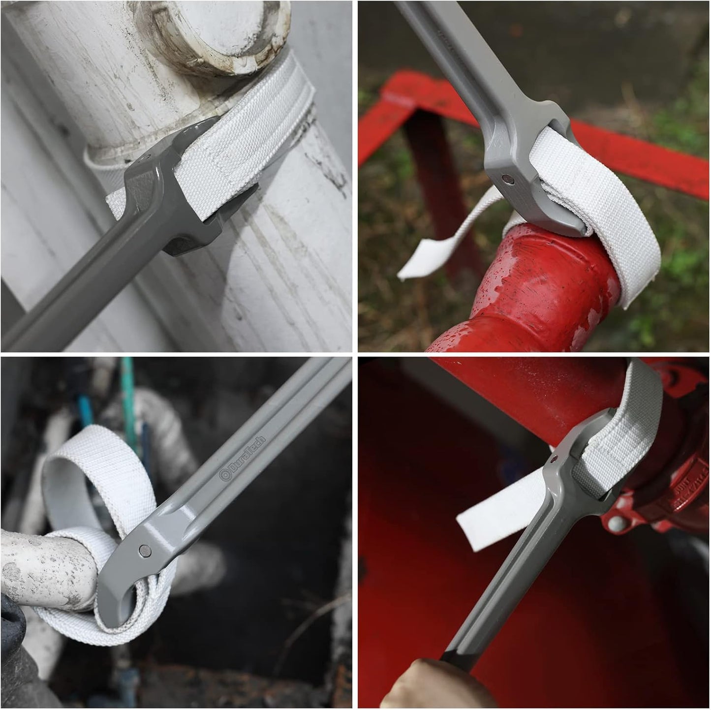 DURATECH Strap Wrench 18" Handle, Adjustable Nylon Strap Pipe Wrenches, Oil Filter Strap Opener Wrench