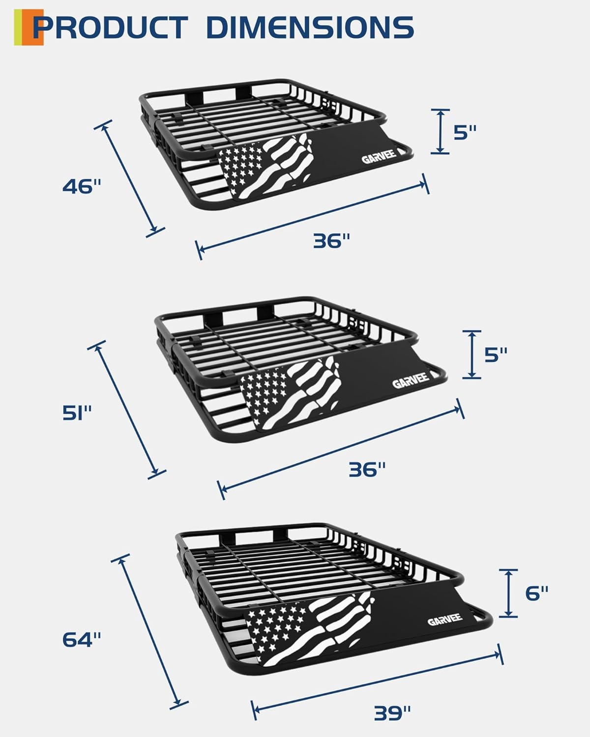 46" x 36" Universal Roof Rack Carrier Basket, 200 Lbs Capacity Car Cargo Rack with Extension Luggage Holder Basket Heavy Duty for SUVs, Trucks, Vehicles