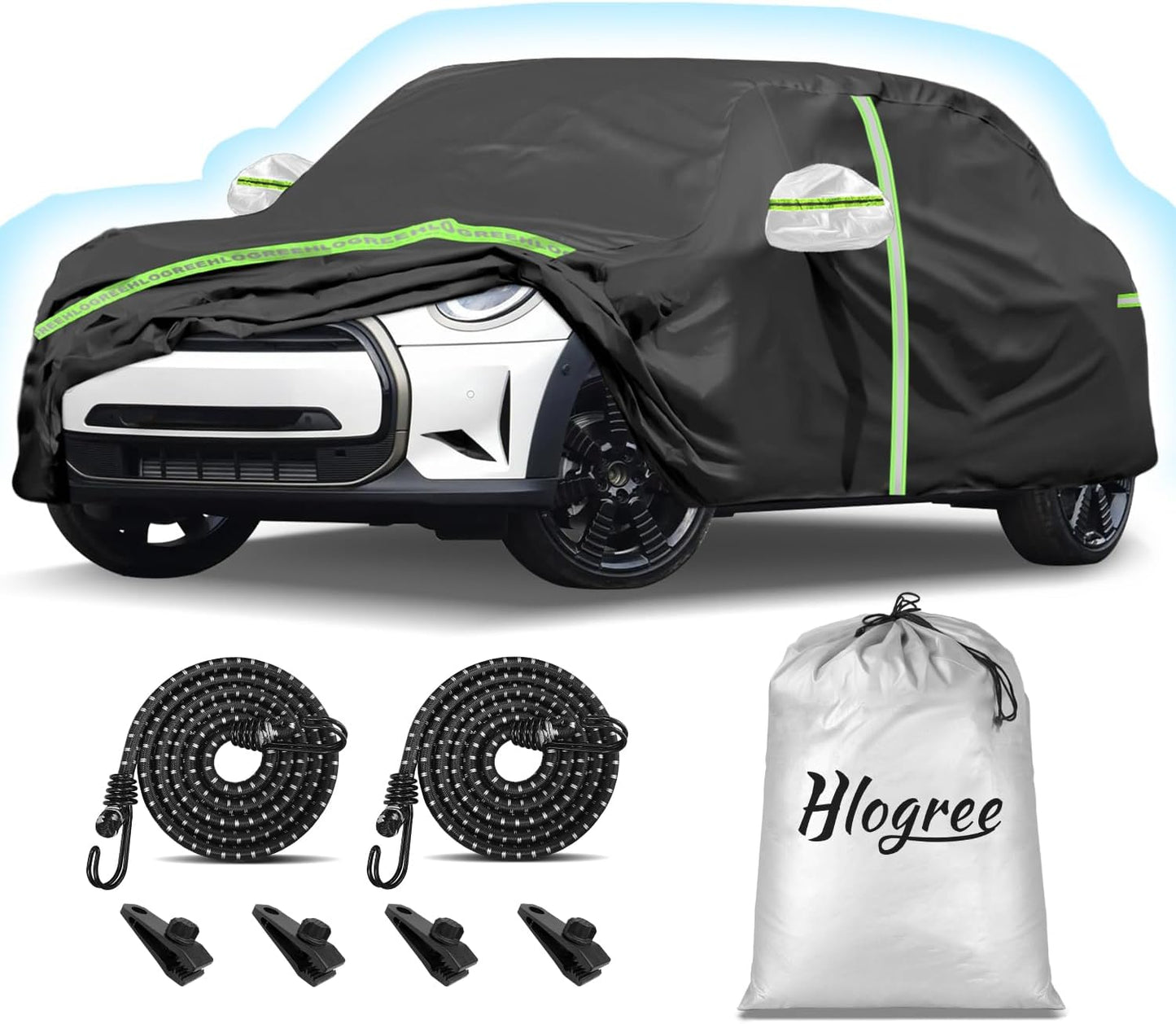 Car Cover for 2014-2025 Mini Cooper/Cooper S/Hardtop/Clubman/Countryman 4 Door,Full Exterior Car Covers for Automobile All Weather Waterproof Heavy Duty,Zipper/Cotton UV Proof Custom fit【210T Taffeta】