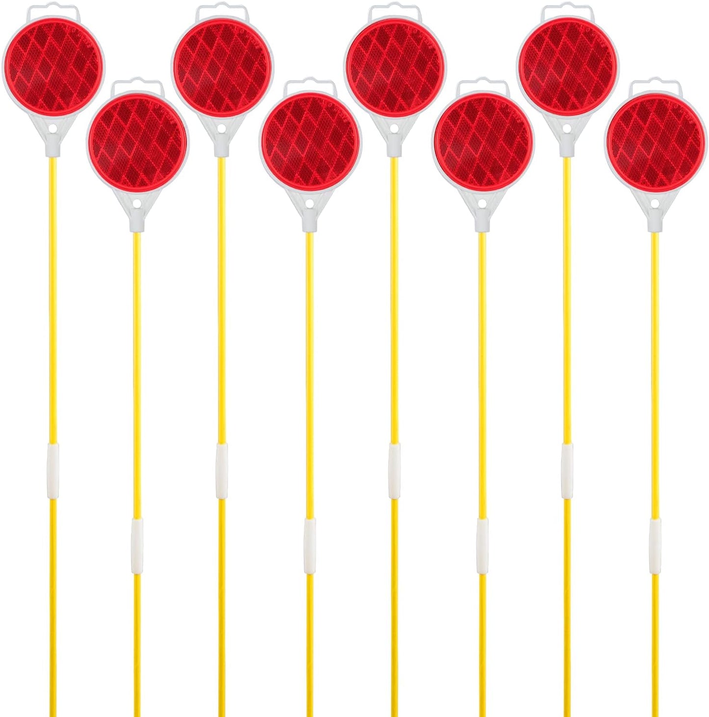 Reflectors for Driveway Entrance Orange Reflective Driveway Markers Snow Plow Markers Plow Markers 51 Inch Yellow Fiberglass Pole Double Sided Reflector for Driveway (8-Pack)