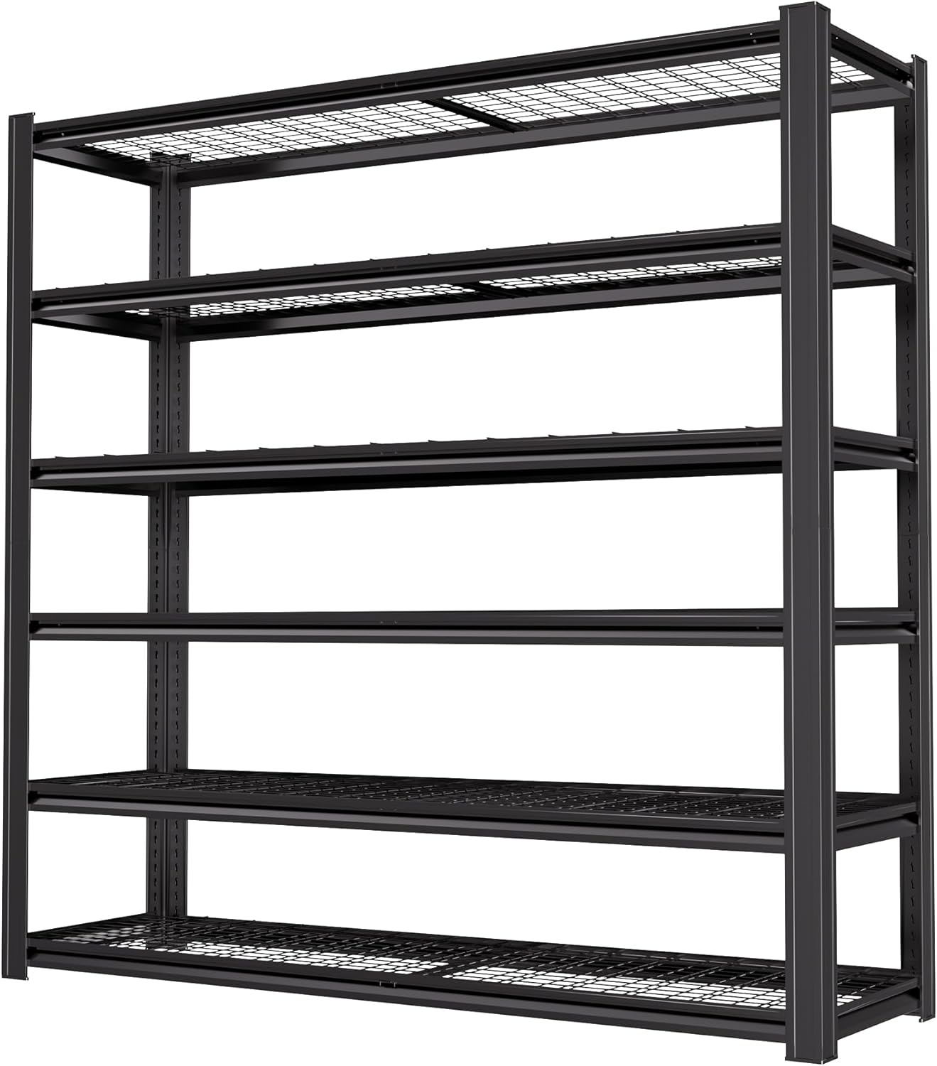 6T 62" W x 24" D x 84" H Garage Shelving Heavy Duty Metal Shelving 4200LBS Storage Shelves Adjustable Metal Shelves for Storage Industrial Garage Shelves for Warehouse Basement