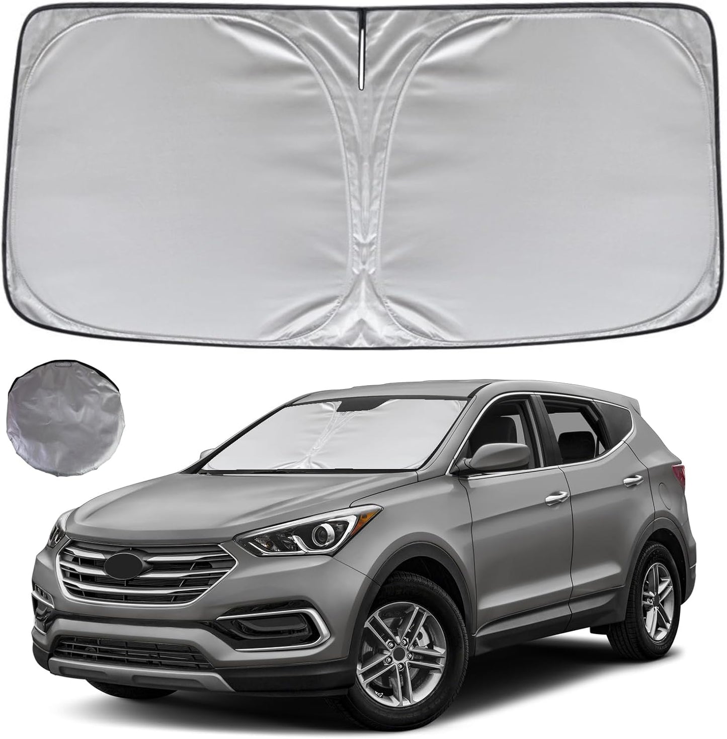 KAYZT Windshield Sun Shade for 2013-2018 Hyundai Santa Fe Foldable Sunshade Front Window Custom Fit Car Accessories