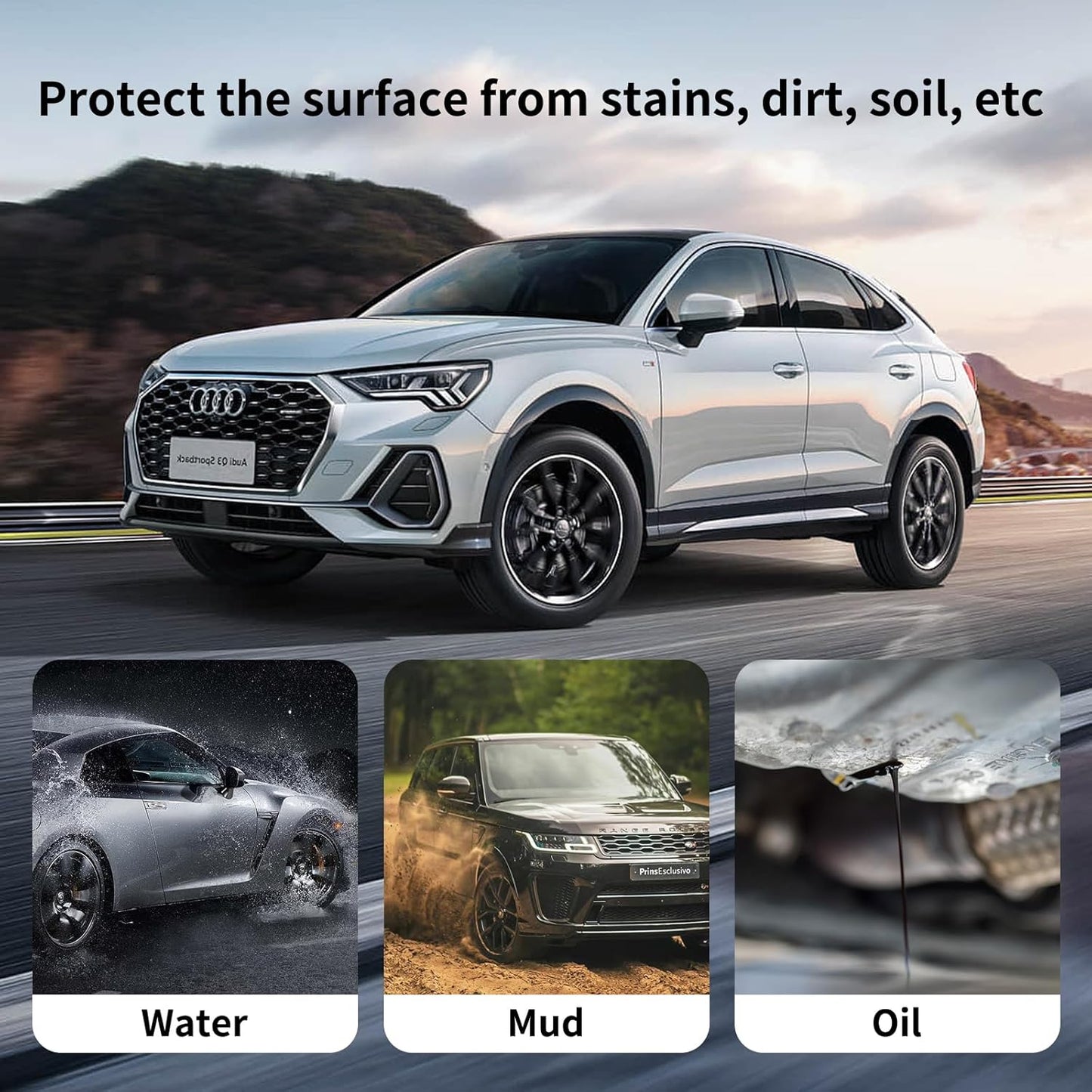 17' x 7'4" Oil Spill Mat, Garage Floor Mat, Premium Absorbent Oil Pad, Waterproof, Protect Garage Surface from Spill & Stain, Reusable, Washable, Durable, Black