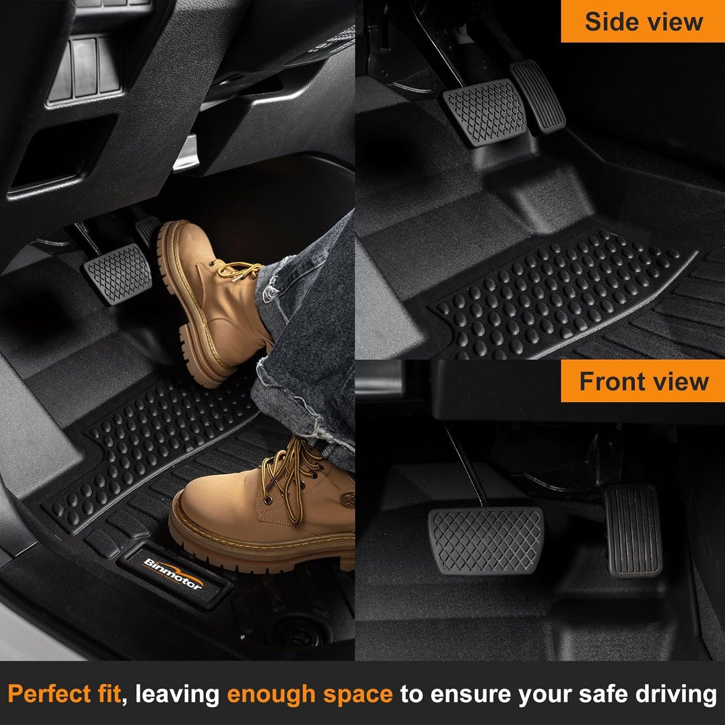 Binmotor-Floor Mats & Cargo Liner Set for Ford Escape 2013-2019, All Weather Car Floor Mat for Ford Escape Accessories, Rubber Mats TPE Car Liners Escape Trunk Liner Trunk Mat