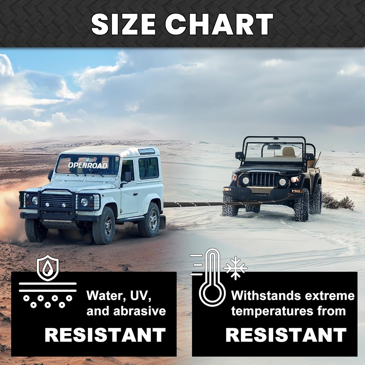 OPENROAD Kinetic Recovery Tow Rope, 36000 Lbs (1in x 30ft with Soft Shackle) Extreme Duty 35% Elasticity Energy Offroad Snatch Strap, Vehicle Recovery Kit for Jeep Car Truck ATV UTV SUV