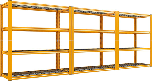 REIBII 40" W Garage Shelving Heavy Duty Metal Shelving 2200LBS Storage Shelves 4 Tier Garage Shelves Adjustable Metal Shelf for Warehouse Basement Pantry Kitchen, 3 Pack
