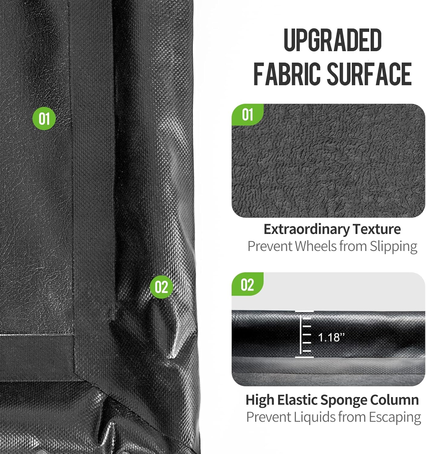 WELKIN Containment Mat,(8'5" x 22'),Non-Slip Garage Floor Mat - Heavy Duty Waterproof Protection from Snow, Rain and Mud for Cars