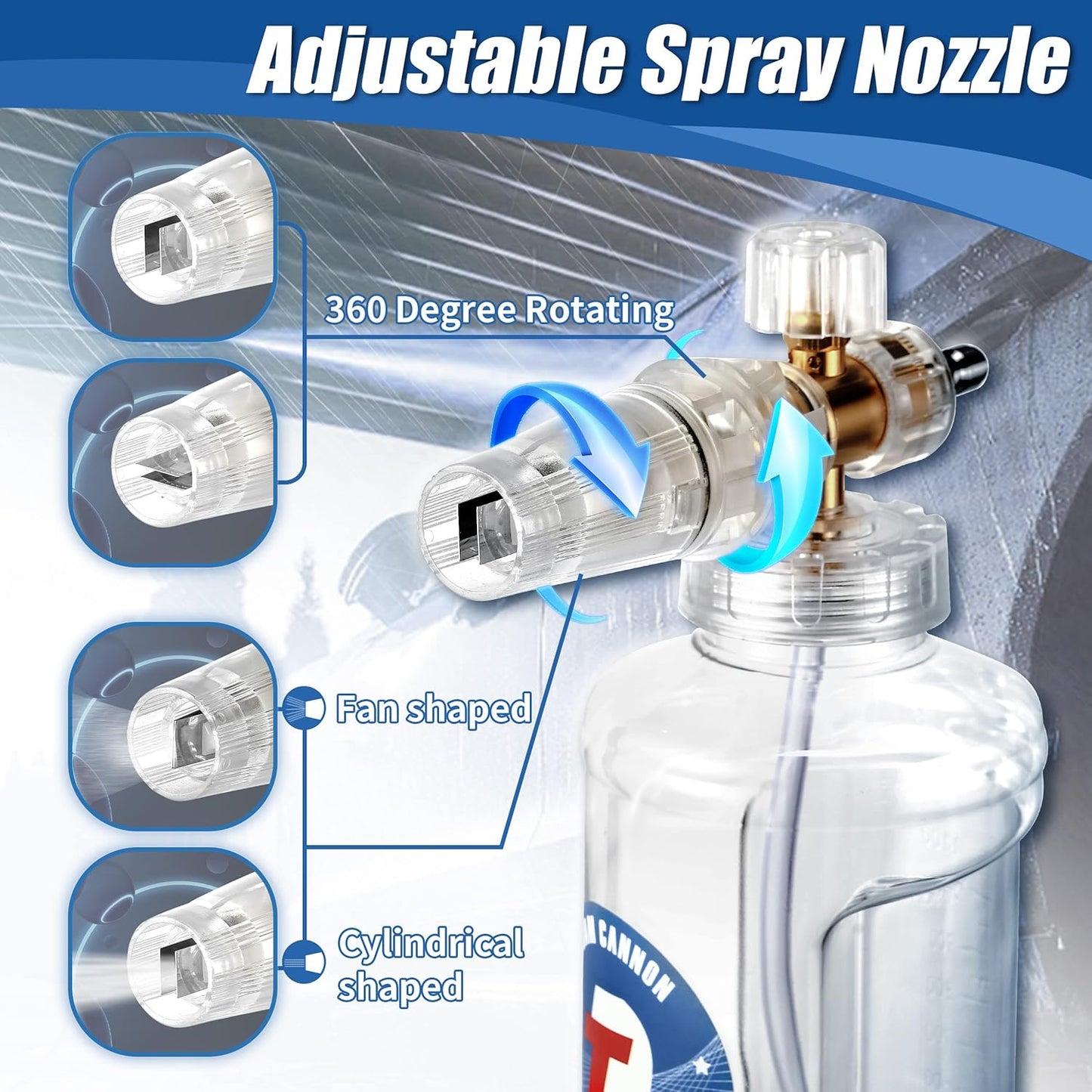 Tool Daily Pressure Washer Foam Cannon, Adjustable Snow Foam Lance with M22 and 1/4 Inch Quick Connect, Additional Orifice Nozzle 1.1mm, Car Wash Mitt, 1.5 Liter