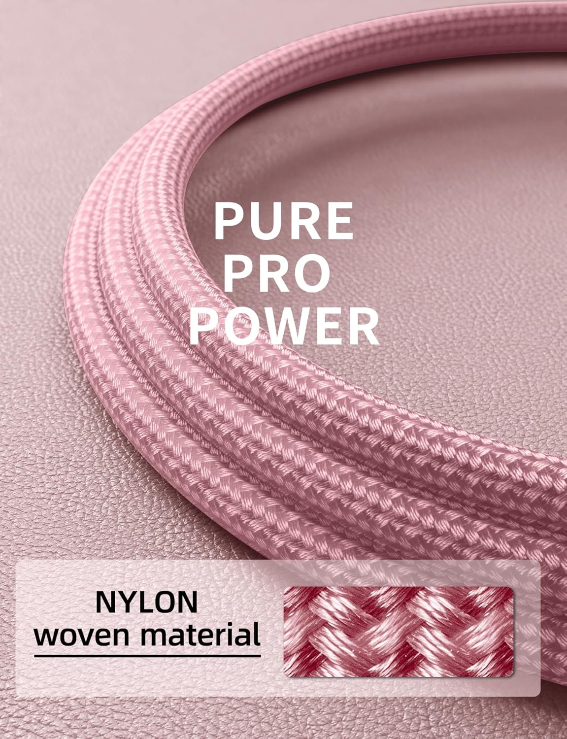 USBC Cable 10FT, 2Pack Long USBC Fast Charging Cable, Nylon Braided USB C to USB C iPhone Charger Cord Compatible with iPhone 16/15/Pro Max/Plus/Samsung Galaxy S23/LG/Switch-Pink