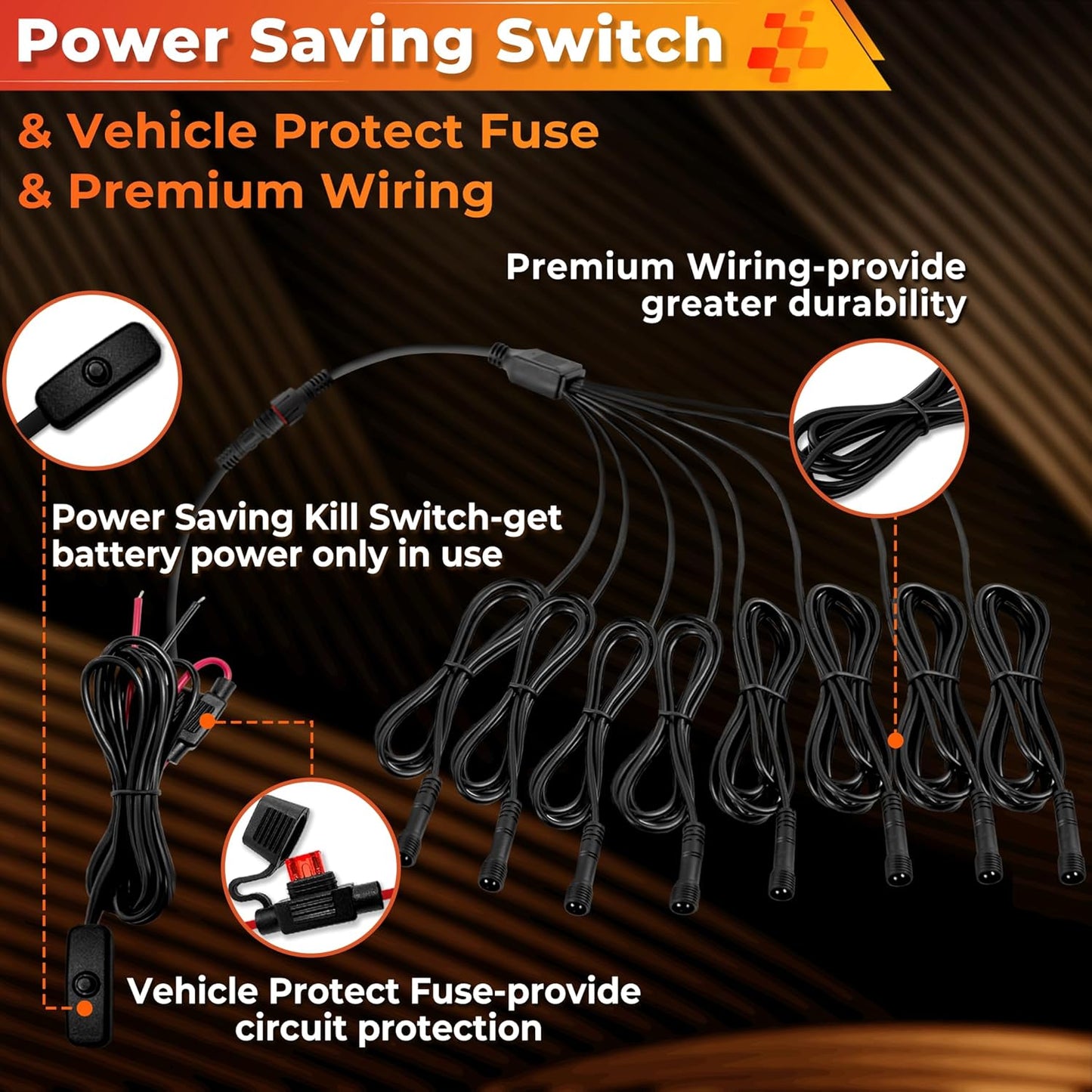 40 Pods Pure White LED Rock Lights Kit with Switch Wiring Harness,6500K 1080 LEDs Bright Rock Lights for Trucks,Waterproof Underglow Light for Car Jeep Off Road ATV UTV SUV