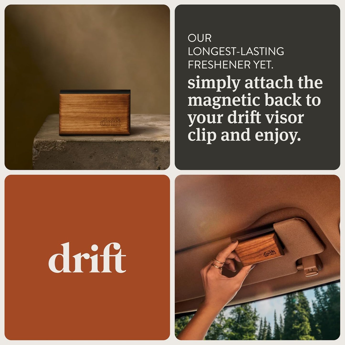 Drift Car Air Freshener - Wood Air Freshener - Car Odor Eliminator - Pine Scent Starter Kit