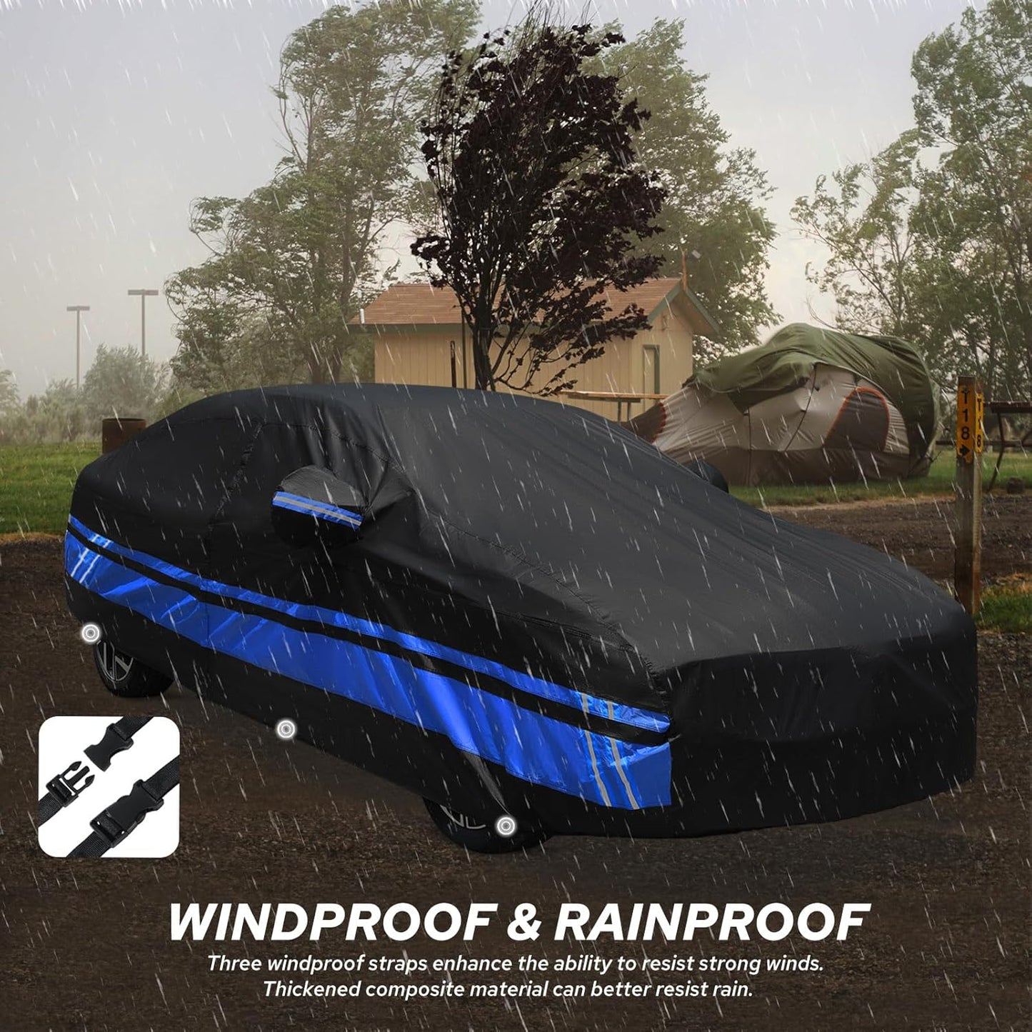 10-Layer for Toyota Corolla Car Cover Waterproof All Weather for Automobiles, Outdoor Full Exterior Covers Rain Snow UV Protection with Door Zipper, Fit for Toyota Corolla 2000-2024