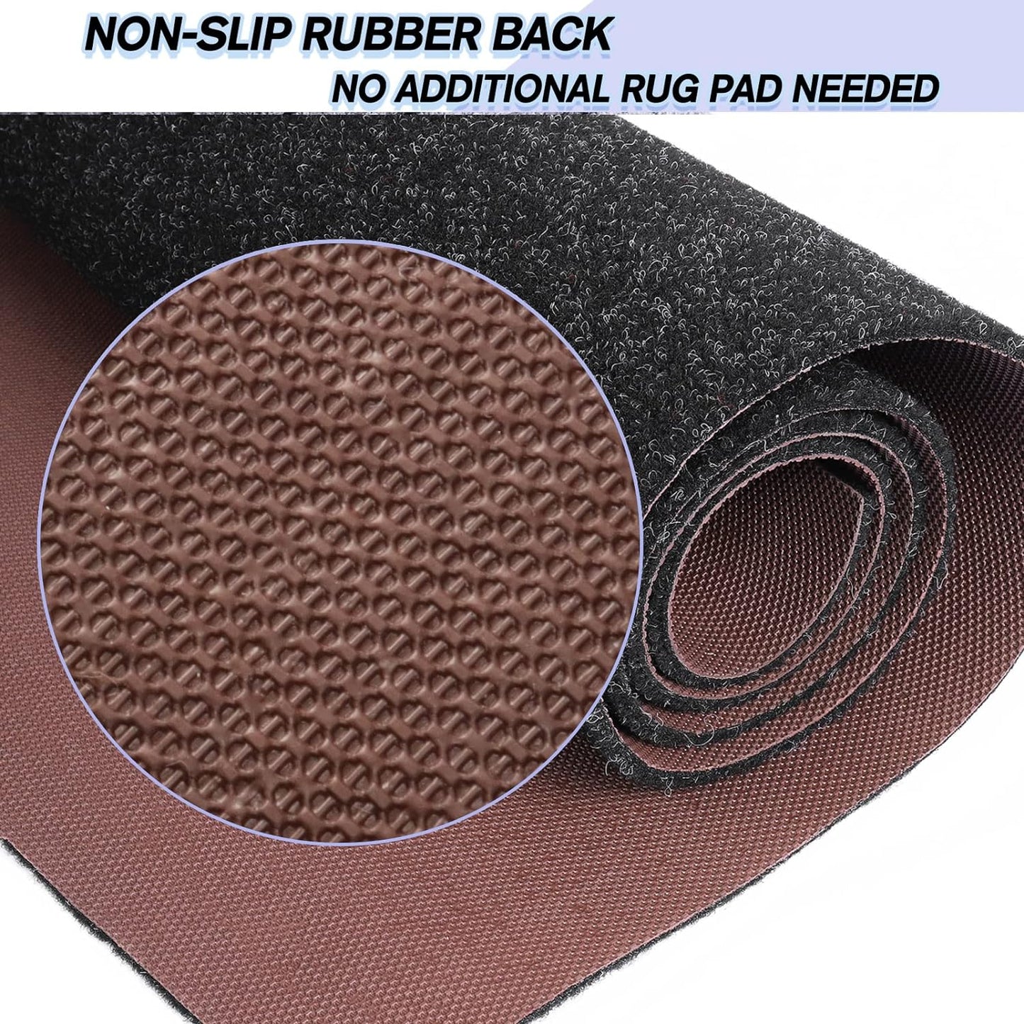 Custom Size Backed Non-Slip Area Rugs Runner, Easy Clean, Waterproof Runner Rugs for Hallway Entryway, Kitchen, Laundry, 3FT x 68FT, Black