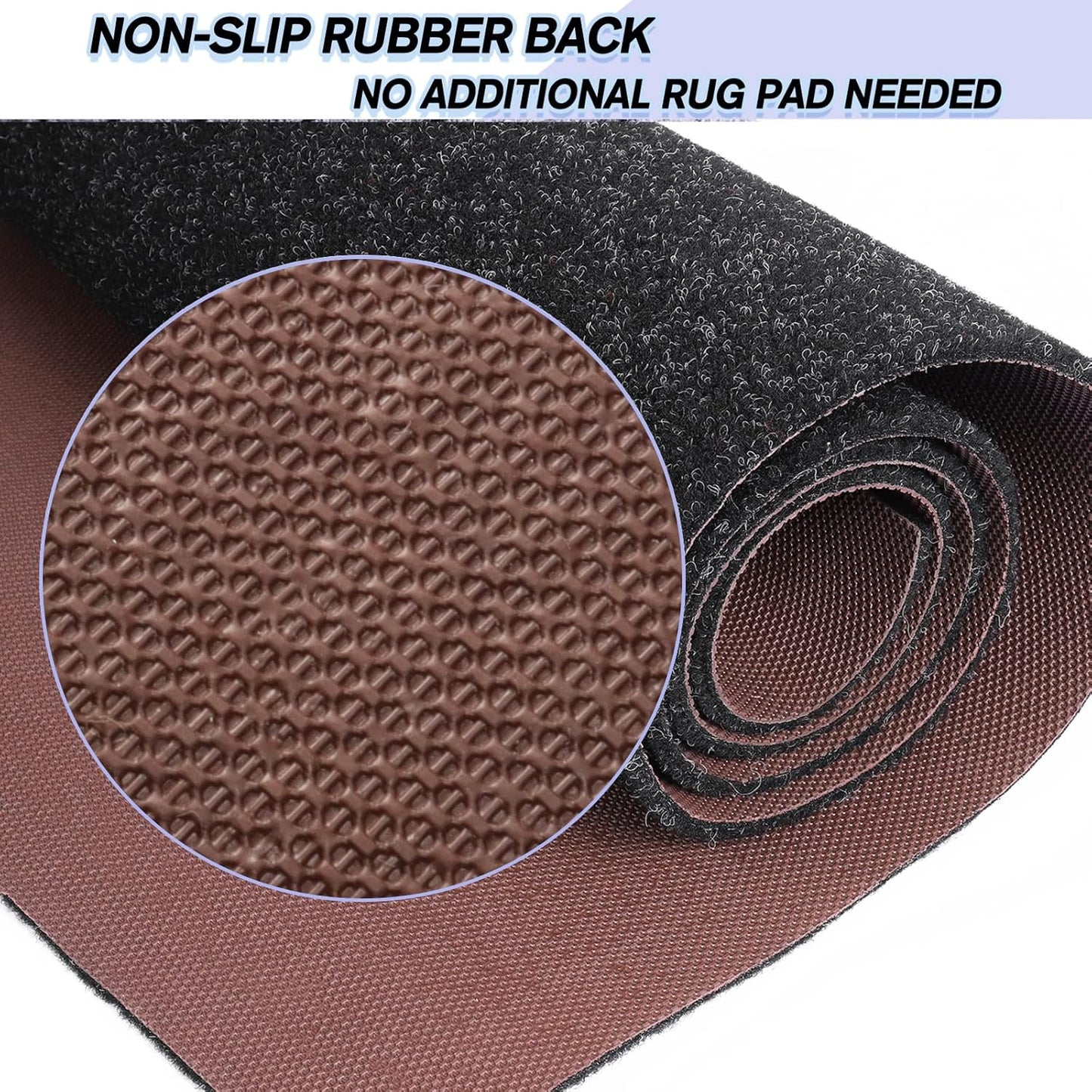 Custom Size Backed Non-Slip Area Rugs Runner, Easy Clean, Waterproof Runner Rugs for Hallway Entryway, Kitchen, Laundry, 3FT x 58FT, Black