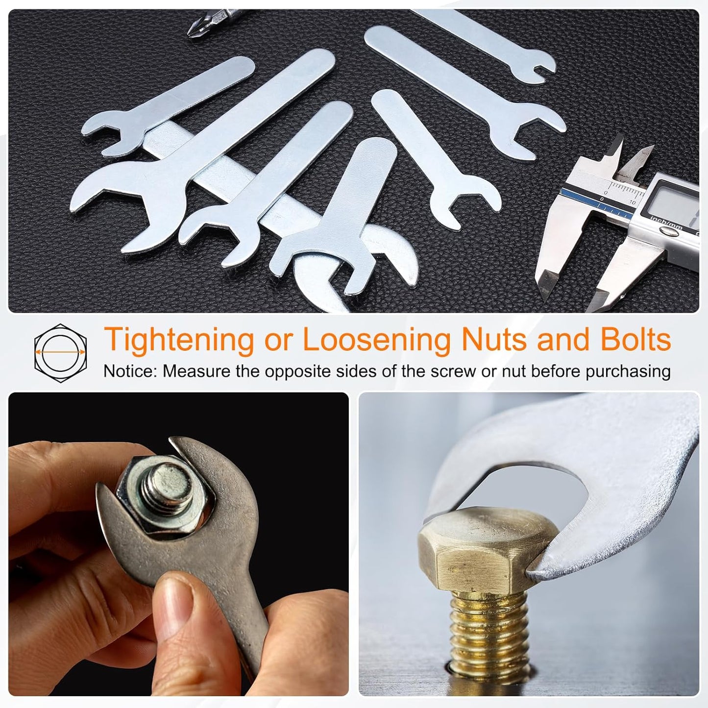 HARFINGTON 10pcs Small Wrench 27x140x2.6mm Metric U-Shaped Single Open Ended Spanner Super Thin Flat Head Galvanizing Wrench for Automotive Repair Furniture Assembly