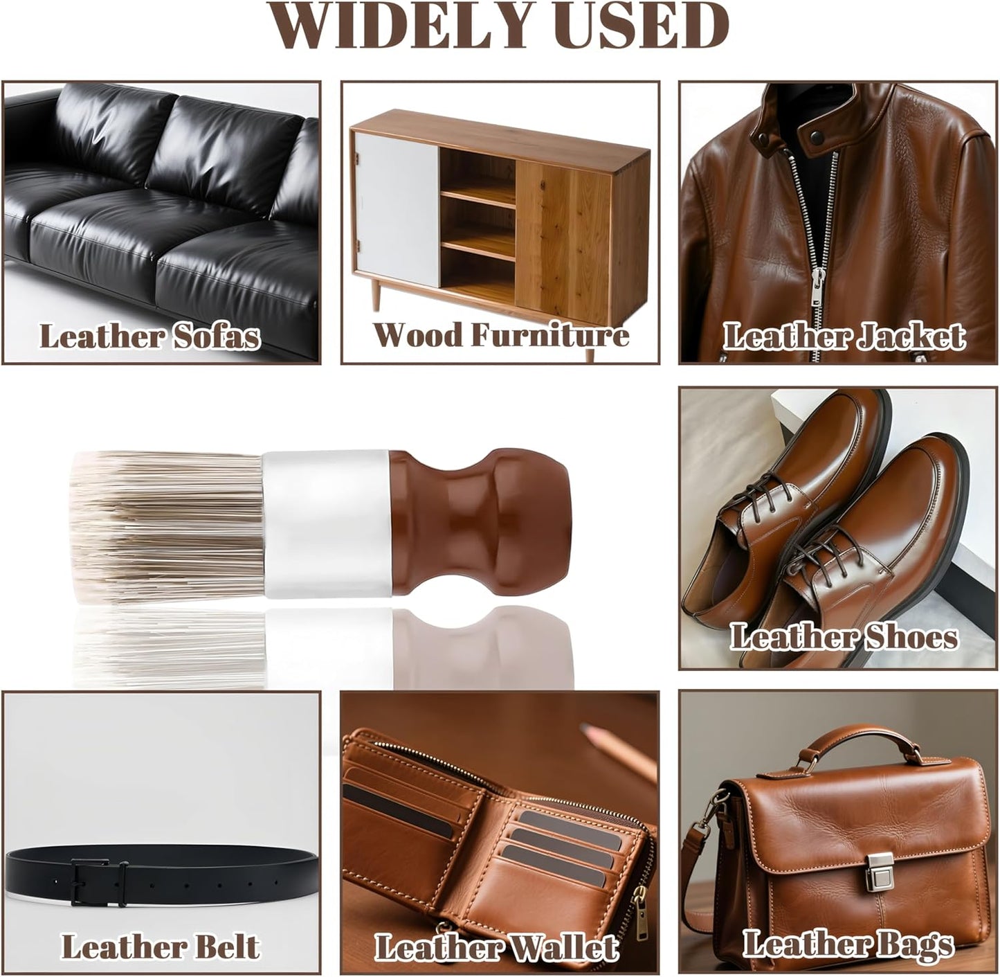 Salve Brush for Furniture,Leather&Wood Care Cleaning Brush,Furniture Brush with Comfortable Short Handle&Soft Bristles,Durable Salve Wax Brushing Tool for Home Office Sofas Car Interiors,Bags,Shoes