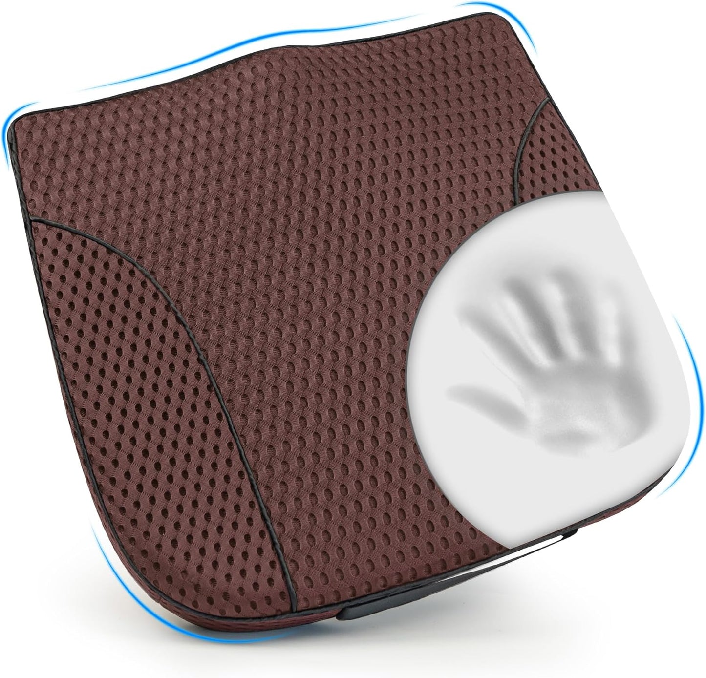 Car Seat Cushion, Comfortable Memory Foam Seat Pillow for Driving, Sciatica-Back Pain Relief, Cushion for Car-Truck, Office, Wheelchair - Mesh Brown