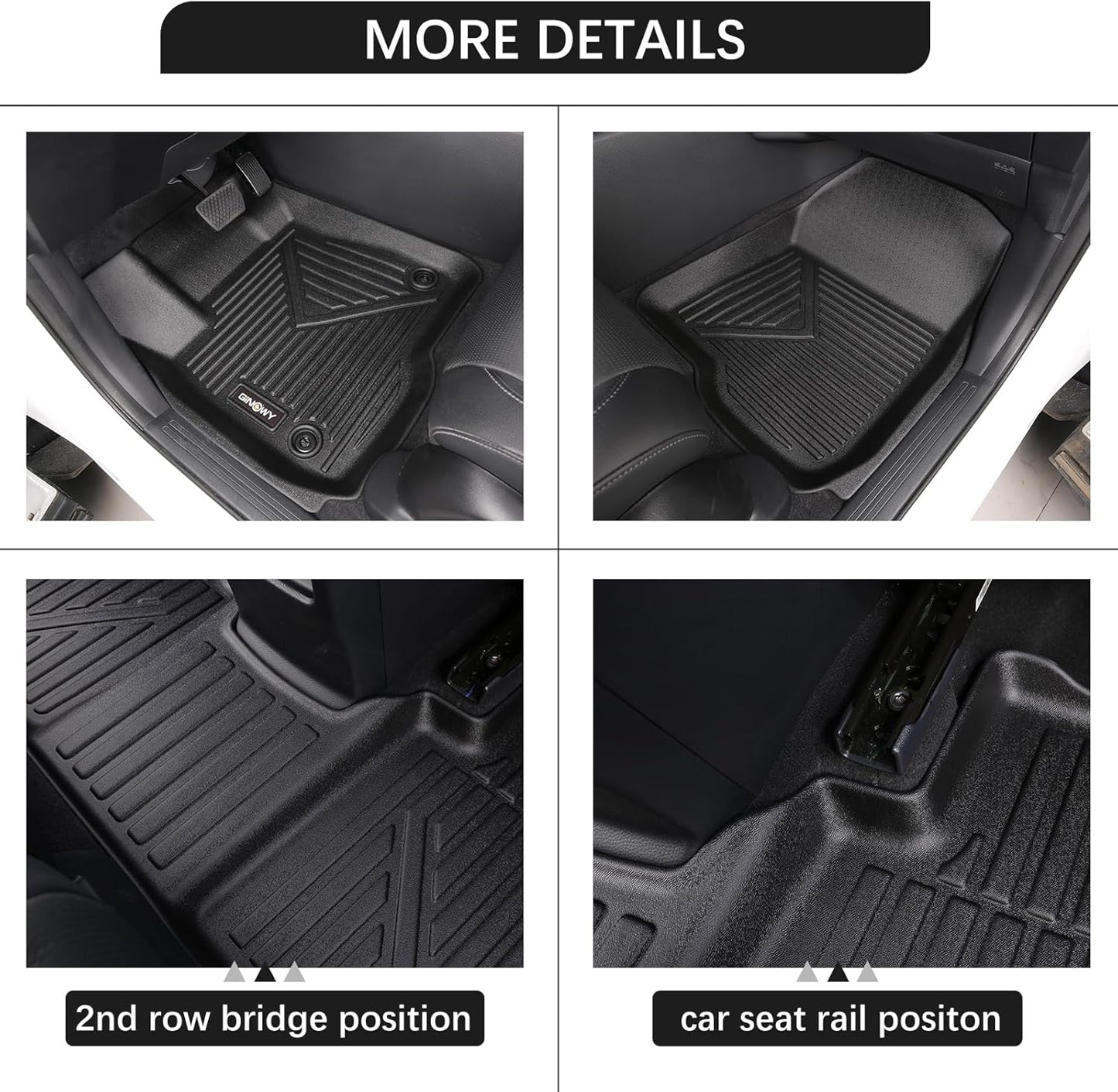 GINOWY- Floor Mats & Cargo Liner for Kia K5 2021-2024 2025 (Only FWD Models) for Hyundai Sonata 2020-2025, TPE All Weather 2024 K5 Car Mats, 2024 Sonata Trunk Mat Non-Slip Durable Black