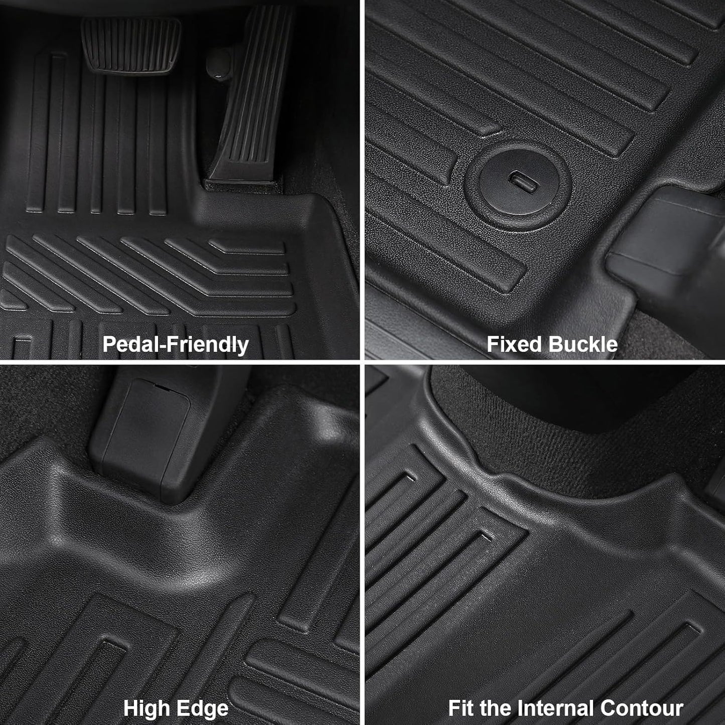 GALVAGNIATE Floor Mats for 2020-2024 2025 Hyundai Palisade 7-seat/8-seat Trunk Mat with Backrest Mat, All Weather TPE Cargo Liner Lower Cargo Mat for Palisade Accessories