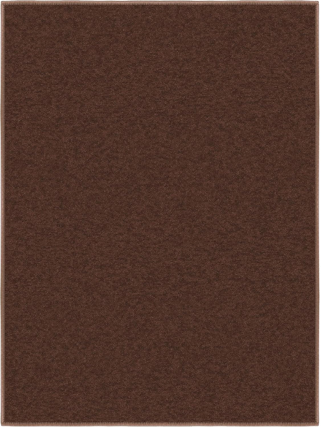 Ottomanson Rugs for Entryway 2'3" x 3' Non Slip Solid Small Area Rugs Durable Front Door Mat Rug Stain Resistant Entrance Rugs for Bathroom Kitchen Bedroom & Living Room, Brown