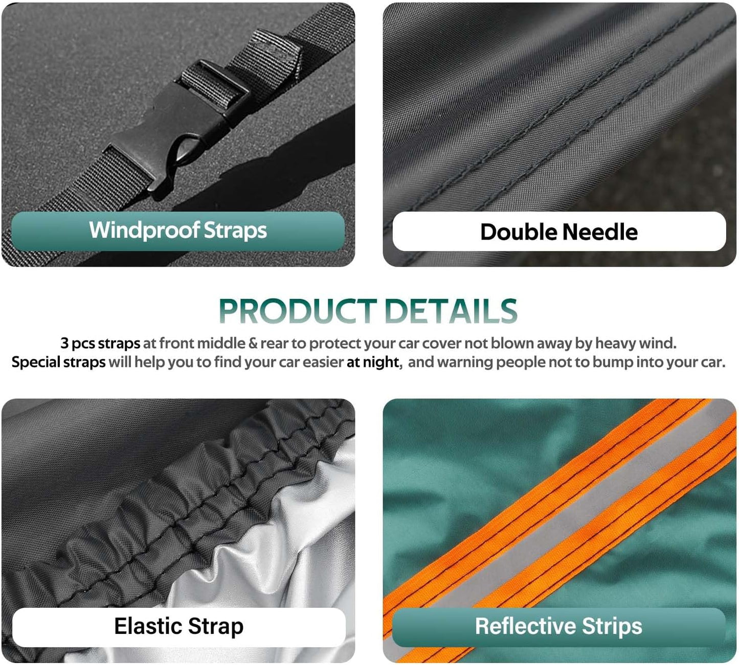 Jeep Wrangler Car Cover 4 Door Fits Sahara Rubicon Unlimited Sport JK JL. Jeep Wrangler Car Cover 4 DR for All Weather, Outdoor Waterproof, Windproof, UV-Resistant, Dustproof