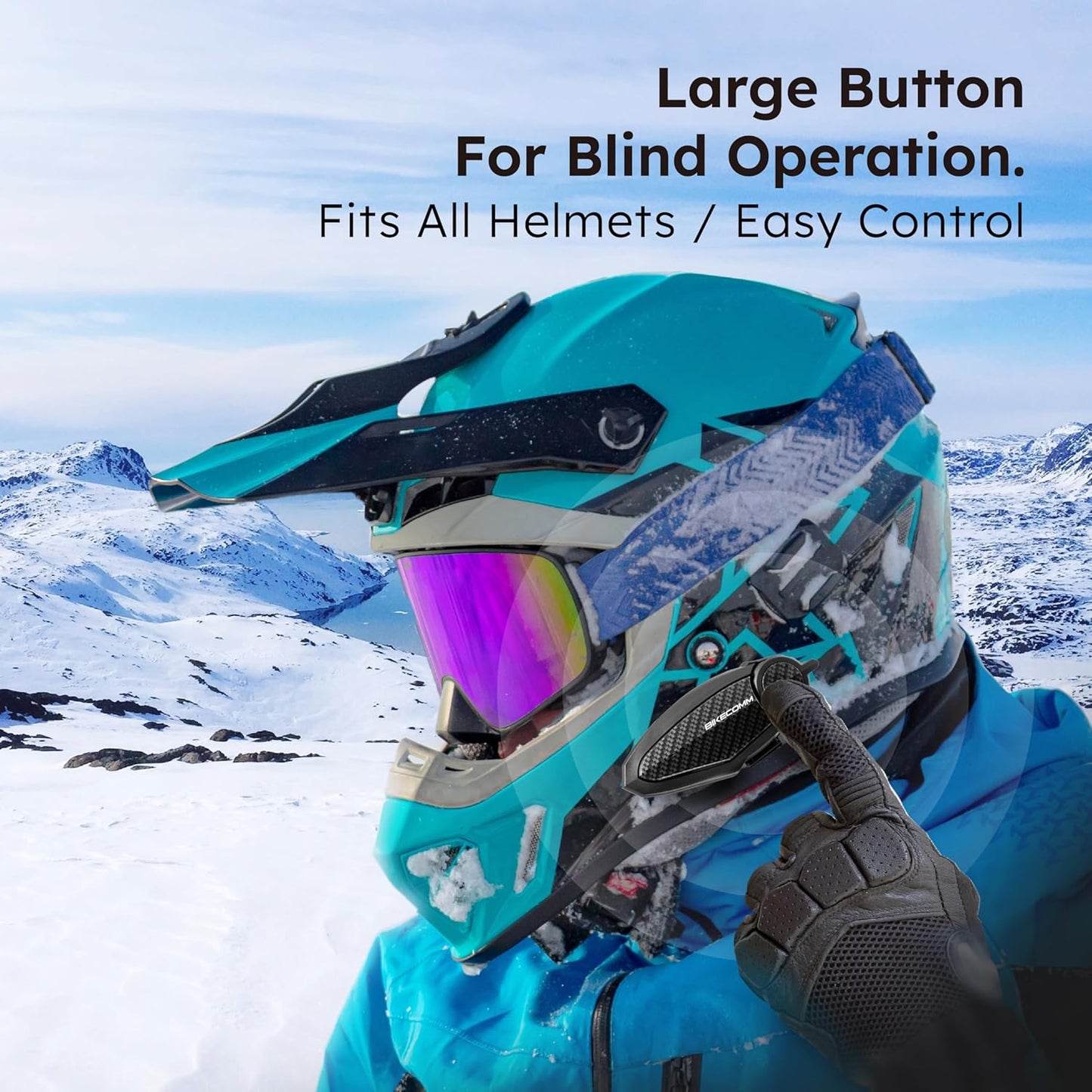 BK-S2 Motorcycle Bluetooth Intercom Headset - Helmet Communication System, Waterproof Speaker, Voice Comm Earbuds, Helmet Headphone, Noise Cancellation (Duo Carbon)