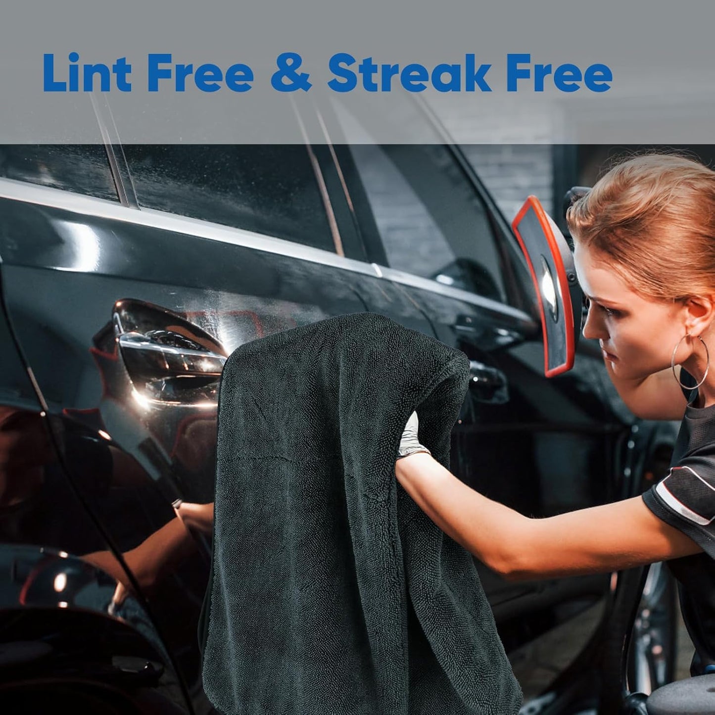 HOMEXCEL Car Drying Towel (24"x 16"), 1200GSM Ultra Absorbent Car Cleaning Cloth, Streak-Free Microfiber Drying Towel, Great for Cars, Trucks, SUVs, RVs, Motorcycles, 2 Packs