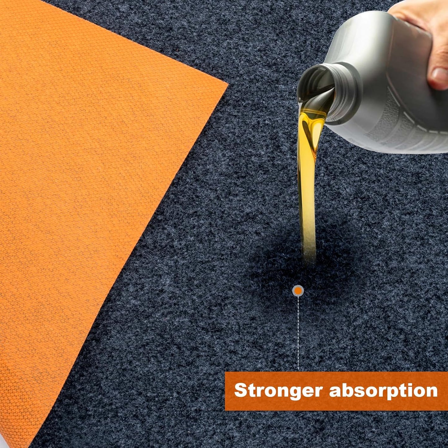 2-pc 64 X 32 Inch Heavy Duty Oil Spill Mat, 6.5mm Thickened Garage Floor Mat for Under Car, 1/4" Waterproof Rubber Backing Absorbs Oil Quickly, Washable, Reusable, Durable, Non-Slip