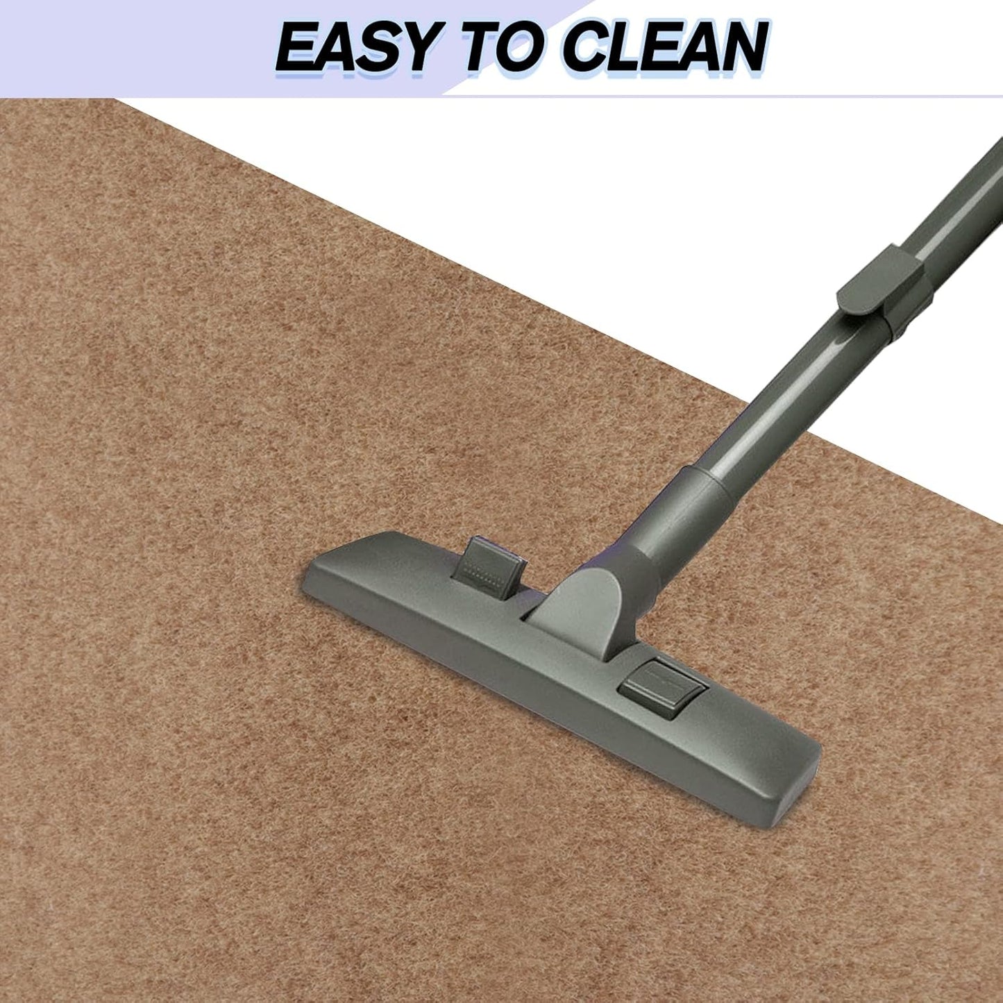 Custom Size Backed Non-Slip Area Rugs Runner, Easy Clean, Waterproof Runner Rugs for Hallway Entryway, Kitchen, Laundry, 2FT x 75FT, Beige