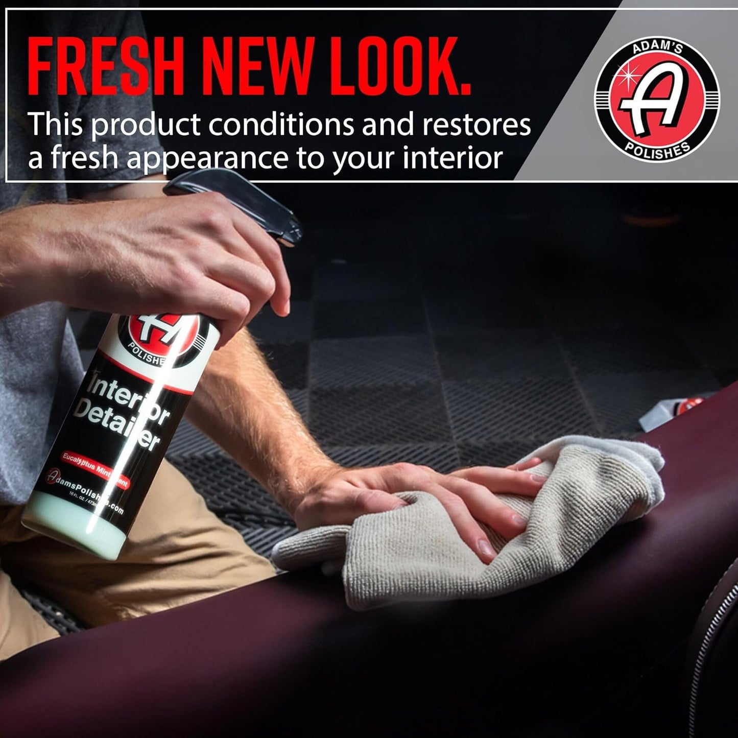 Adam's Polishes Interior Detailer 16 fl. oz (Combo) - Total Car Interior Cleaner, Protectant & Dressing | All Purpose Cleaner & Leather Conditioner | Vinyl, Dashboard, Screen, Seat Cleaner & More