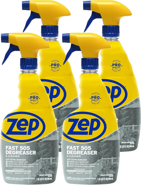 Zep Fast 505 Cleaner and Degreaser - 32 oz (Case of 4) - ZU50532 - Great for Grills, Plastics, Metal, and More