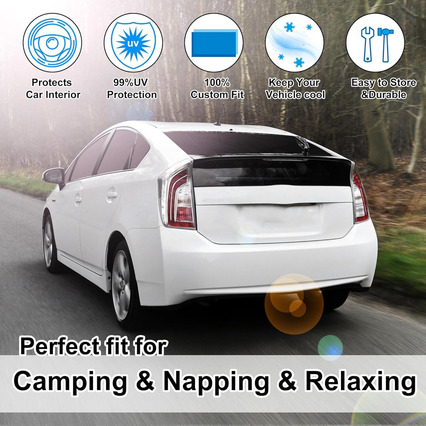 TINGLU Window Shades for Toyota Prius Hatchback 2010-2015 (Not for Prius C or Prius V) Accessories Full Windows Rear Triangular Windshield Sun Shade Sun UV Rays Privacy Protection for Camping 10PCS