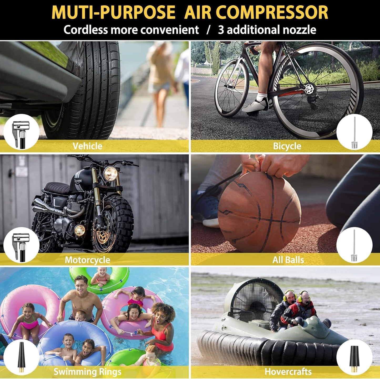 Jump Starter with Air Compressor 260PSI, 1000A Portable Car Jump Starter, 4-in-1 Battery Booster Pack for Vehicles(3L Gas/Diesel), Safety Jumper Cable with USB/DC Port