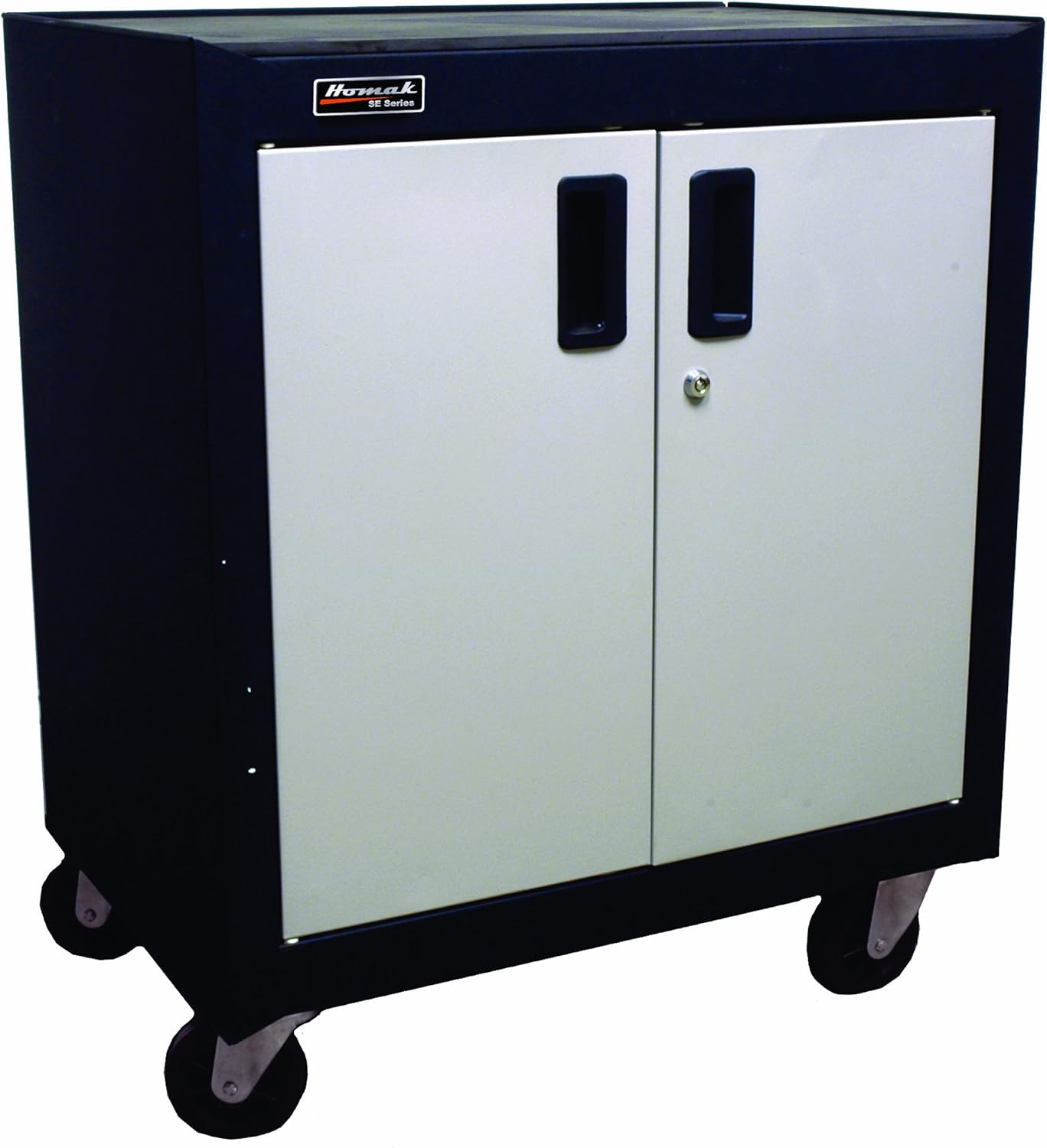 Homak 2 Door Mobile Cabinet with Gliding Shelf, Steel, GS04002270