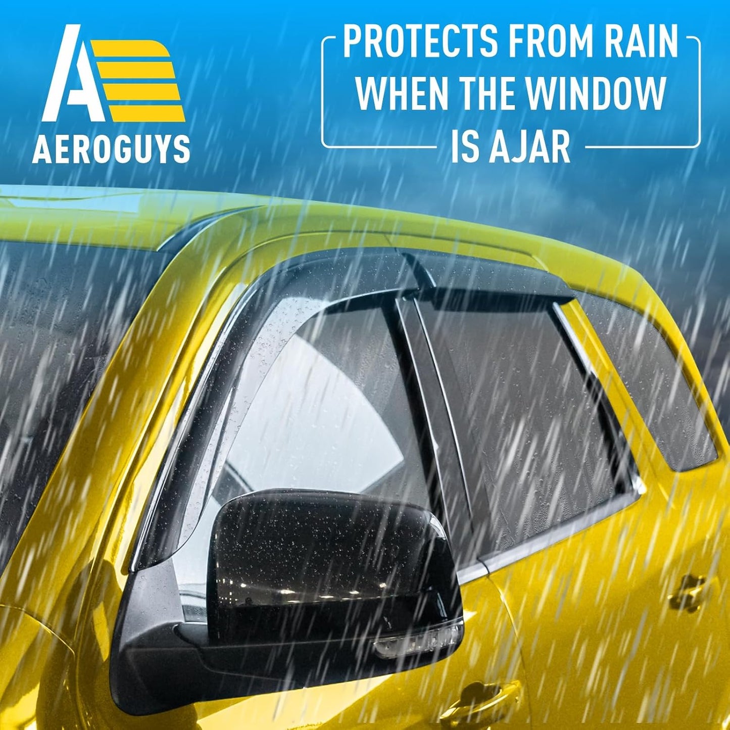 Extra Durable Window Deflectors Tape-On Window Visors Rain Guards Fit for Dodge Durango 2011-2025, Sun Visors, Wind Vent for Shades, Exterior Car Accessories - 4pcs. AG0799