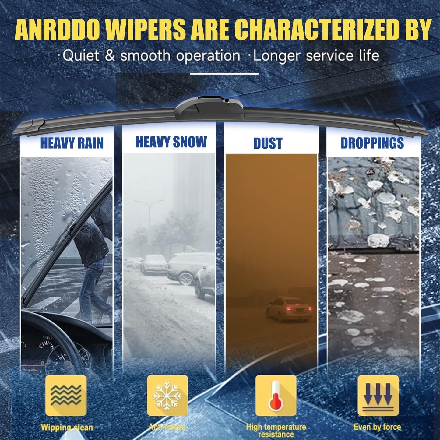 3 wipers Replacement For 2010 2011 2012 2013 2014 2015 Lexus RX350 RX450h, Windshield Wiper Blades Original Equipment Replacement - 26"+22"+16" (Set of 3) U/J HOOK