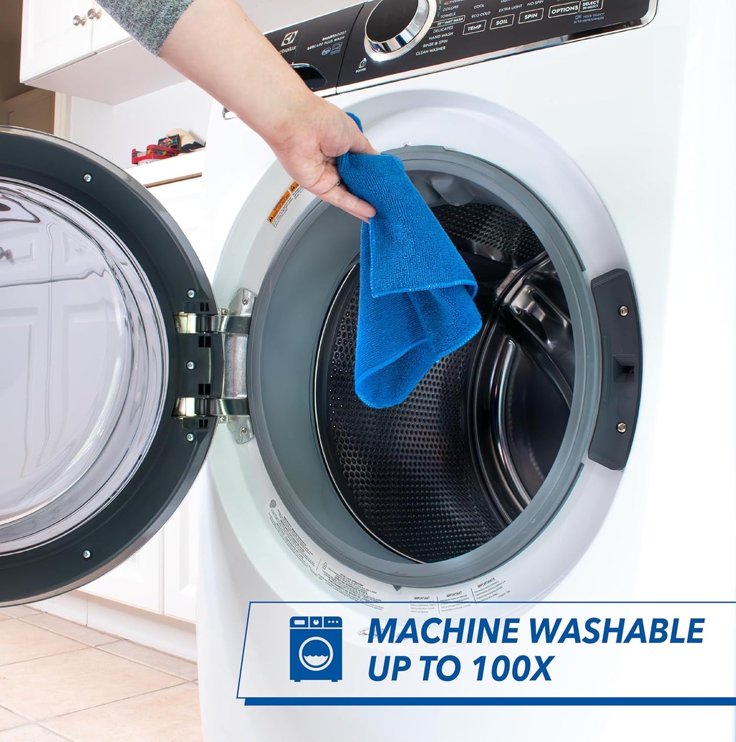 Unger 12” x 12” All-Purpose Microfiber Cloths, 4 Pack, Wet and Dry Cleaning Towels for Kitchen, Furniture, Appliances, Electronics and Glass, Reusable with Less Lint and Streak-Free Results