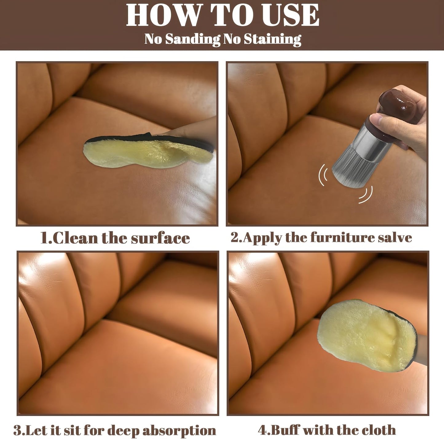 Salve Brush for Furniture,Leather&Wood Care Cleaning Brush,Furniture Brush with Comfortable Short Handle&Soft Bristles,Durable Salve Wax Brushing Tool for Home Office Sofas Car Interiors,Bags,Shoes