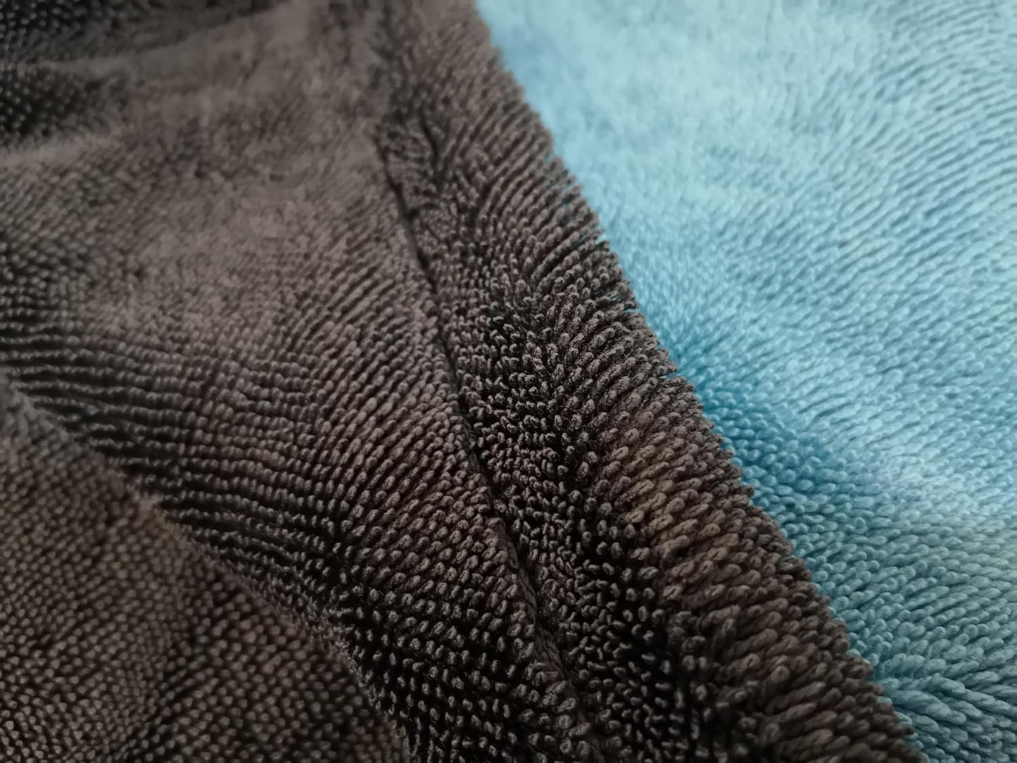 SOFTBATFY 1200 GSM 36" x 24"Dual Sided Microfiber Car Cleaning Drying Towel with Twist Pile, Super Absorbent, Scratch-Free, Machine Washable (Blue-Grey)