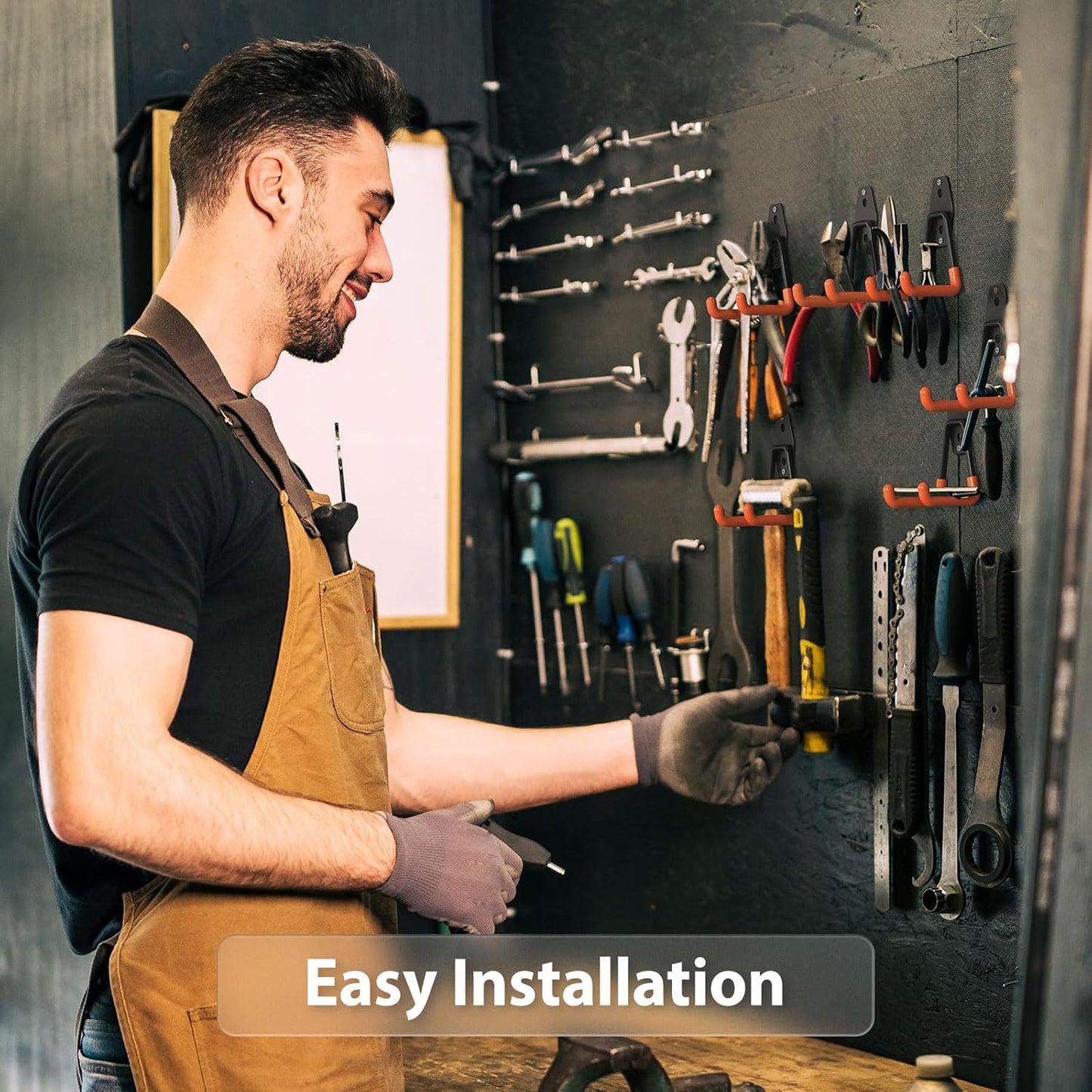 4 Pack 4.5x2.75 Inch Utility Steel Wall Mount Heavy Duty Garage Hooks with Anti-Slip Coating,Storage More Yard,Garden and Power Tools and for Hanging Hose,Ladder and Bike