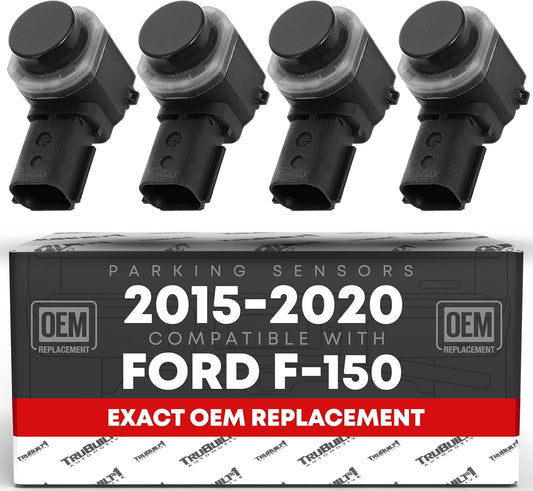 T1A Car Parking Sensors, 4 Pieces - Compatible with 2015-2020 Ford F-150 Super Duty - Front or Rear Bumper Parking Aid Sensor, Backup Reverse Parking Assist Kit - OEM FL3-Z15K859-AAPTM, HC3Z15K859A