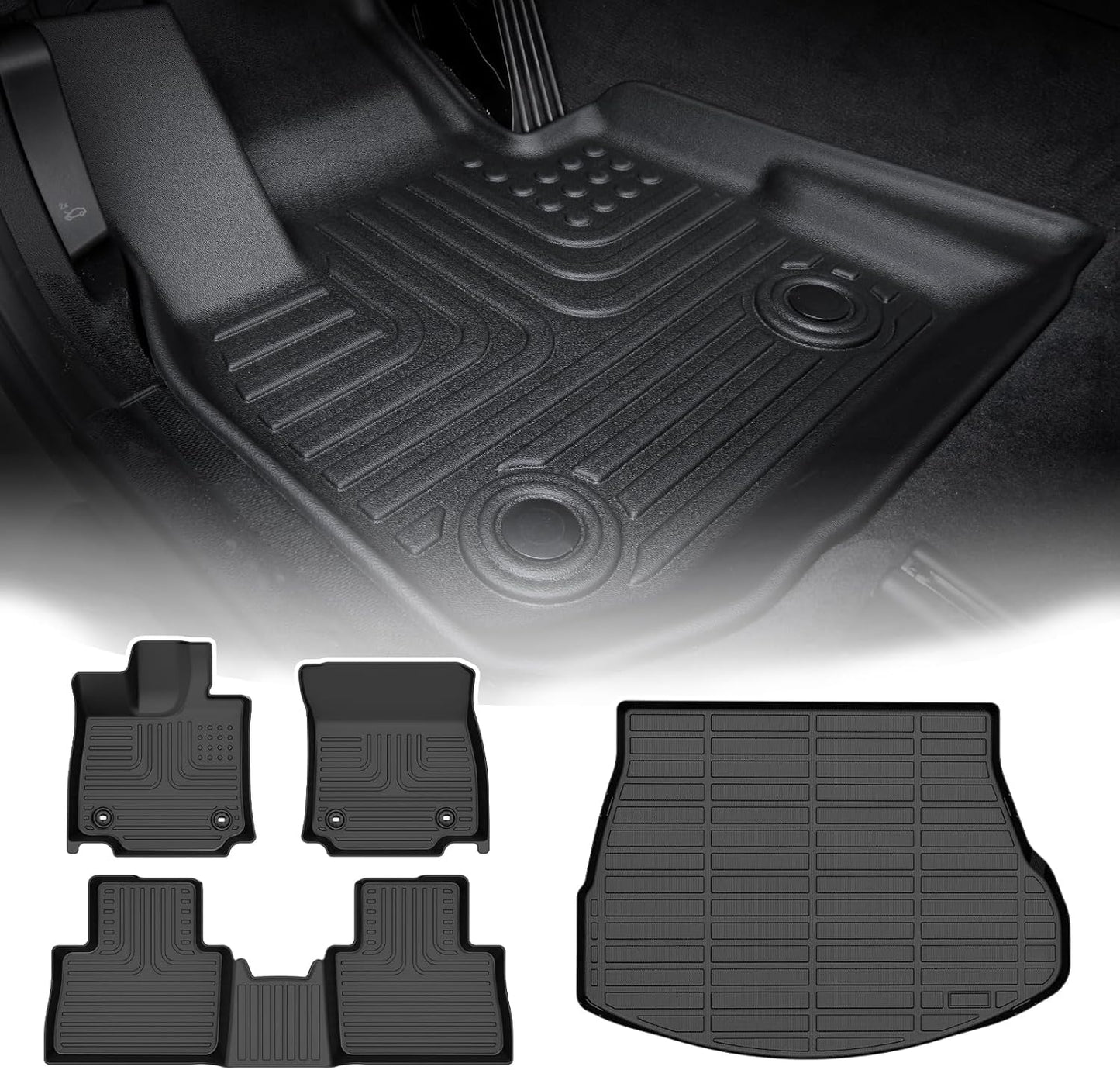 for Lexus NX Floor Mats 2025 2024 2023 2022,Car Mats for Lexus NX250/NX350/NX350 F Sport/NX350h/NX450h+/NX450h+ F Sport All Weather Floor Mats Cargo Liner Accessories