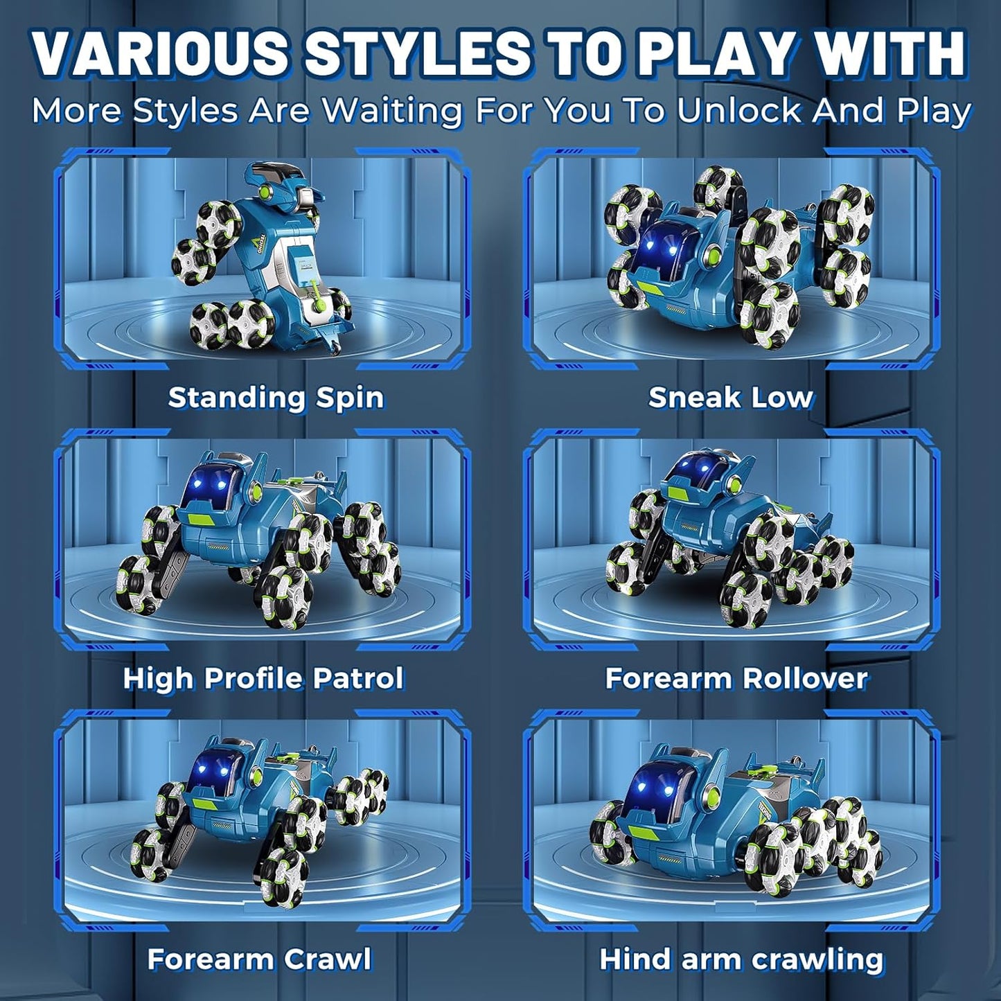 Gesture Sensing RC Stunt Car,Remote Control Car Toys for Ages 8-10-12,with Lights Music Spray,8WD 360° Spins All Terrains Kids Toys Car, 6-8 Year Old Boy Birthday Gift & 6-13 Best Gift for Kid