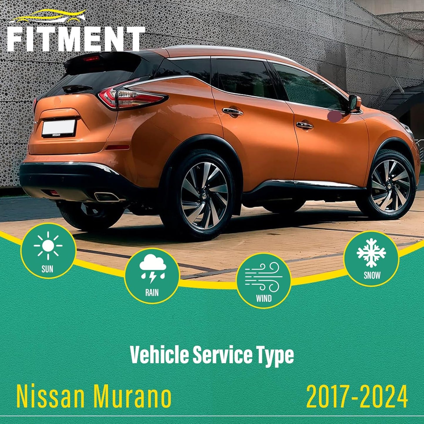 26" 18" 12" Windshield Wiper Blades Replacement for Nissan Murano 2017 2018 2019 2020 2021 2022 2023 2024 Premium All Weather Front Rear Wipers Set - OEM Quality (Pack of 3)