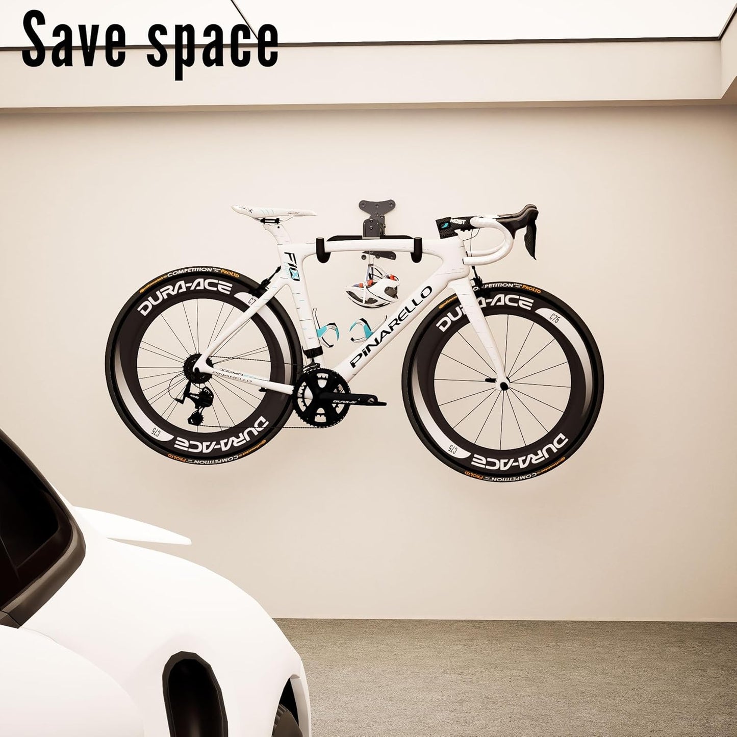 Bike Wall Mount Hanger - Adjustable Horizontal Bicycle Storage Rack for Garage and Home - Metal Hook Holder for Road, Mountain, and Hybrid Bikes（2 Pack）