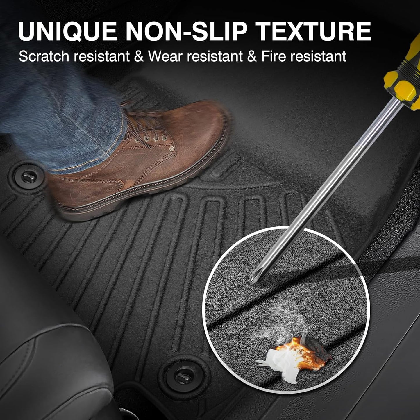 Powerty Floor Mats for 2023-2025 Kia NIRO & Hybrid & HEV - All Weather Floor Liners, 3D TPE, Heavy-Duty (1st & 2nd Row, NOT for EV & PHEV)